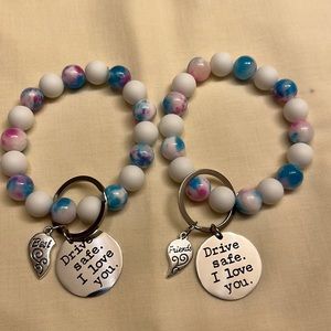 Best friends keychain wristlet